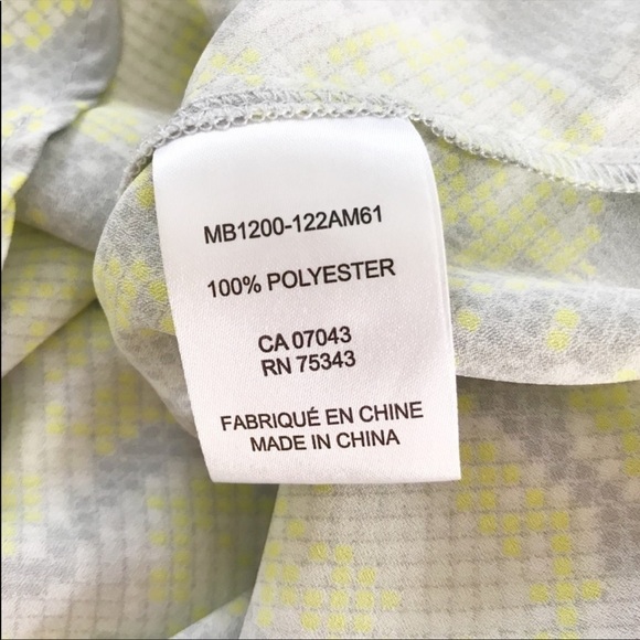 Rachel Zoe Snake Print Short Sleeve Blouse Top Yellow Gray White Size Small - Picture 5 of 7